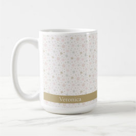 Niedlich Pink & Beige Snowflake Muster Weihnachtsn Kaffeetasse
