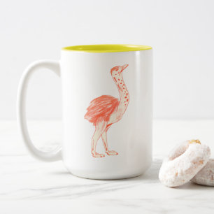 Niedlich Pink Bird Artistic Baby Ostrich Zweifarbige Tasse