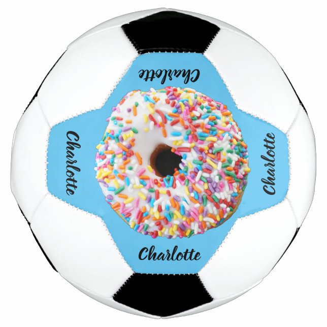 Niedlich Pink Blue Donut Personalisiert Moderne Fußball (Vorderseite)