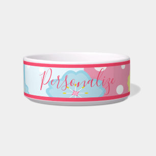 Niedlich Pink Blue Pastel Design Personalisierte H Napf