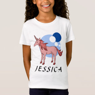 Niedlich Pink Blue Unicorn Bubbles Girl Name T - S T-Shirt