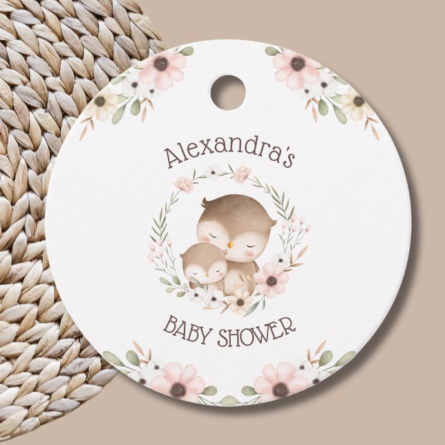 Niedlich Pink Blume Owl Baby Girl Dusche Vielen Da Geschenkanhänger (Von Creator hochgeladen)