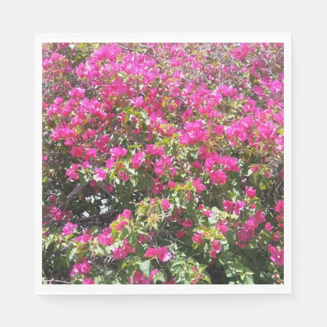 Niedlich Pink Bougainvillea Bush Print Paper Napki Serviette (Vorderseite)