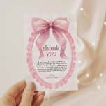 Niedlich Pink Bow Coquette 1. Geburtstag Dankeskarte<br><div class="desc">Niedlich Pink Bow Coquette 1. Geburtstag Dankeschön Karte</div>