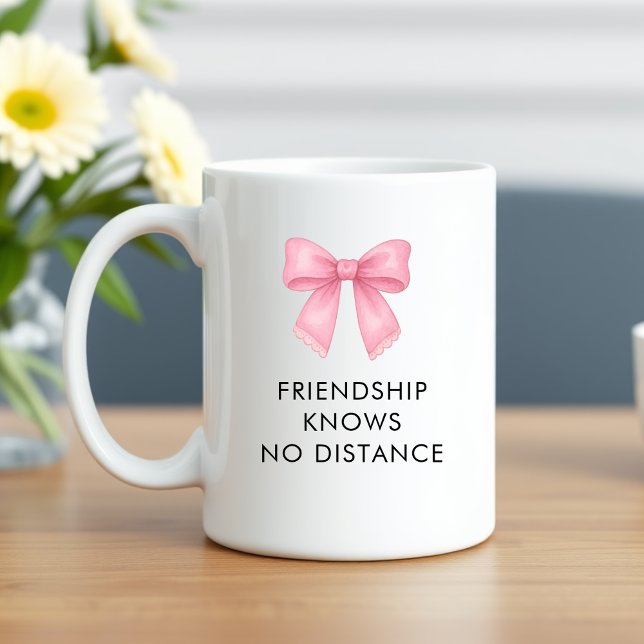 Niedlich Pink Bow Coquette Long Distance Best Frie Kaffeetasse (Cute Pink Bow Coquette Long Distance Best Friend Coffee Mug)