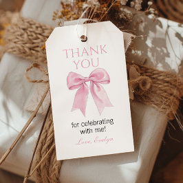 Niedlich Pink Bow Coquette Party Danke für Ihre Un Geschenkanhänger
