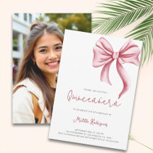 Niedlich Pink Bow Girly Quinceanera Foto Geburtsta