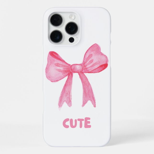 "Niedlich" Pink Bow Pastell Handy Case iPhone Hülle (Rückseite)