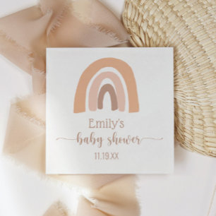 Niedlich Pink Brown Boho Rainbow Baby Dusche Serviette