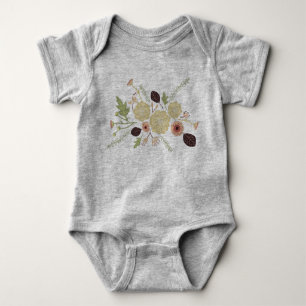 Niedlich Pink Brown Floral Baby Strampler