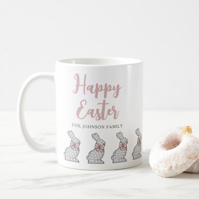 Niedlich Pink Bunnies Happy Oaster Kaffeetasse (Mit Donut)