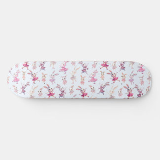 Niedlich Pink Bunnies Tanzmuster Skateboard
