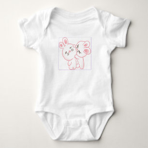 Niedlich Pink Bunny Baby Bodysuit, Sweet Kawaii Ra Strampler