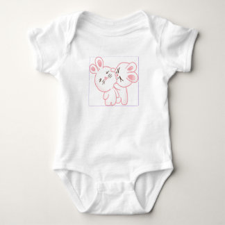 Niedlich Pink Bunny Baby Bodysuit, Sweet Kawaii Ra Strampler