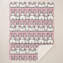 Niedlich Pink Bunny Blanket - Fleece - Sherpa Sherpadecke