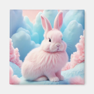 Niedlich Pink Bunny Cotton Candy Clouds Magnet