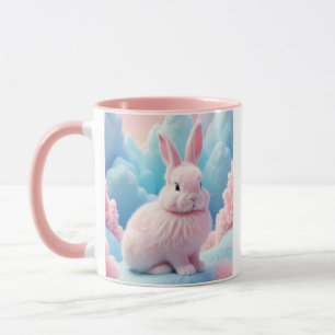 Niedlich Pink Bunny Cotton Candy Clouds Tasse