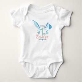 Niedlich Pink Bunny Oars mein 1. Osterbaby Baby Strampler