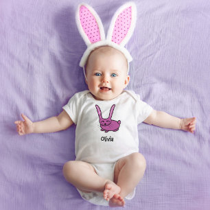Niedlich Pink Bunny Ostern Baby Strampler