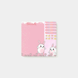 Niedlich Pink Bunny Personalisiert Custom Post-it Klebezettel