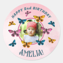 Niedlich Pink Butterfly Girl Geburtstagsparty Foto