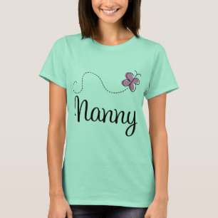 Niedlich Pink Butterfly Nanny T-Shirt