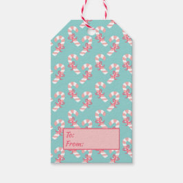 Niedlich Pink Candy Cane Pattern - Aqua Blue Chris Geschenkanhänger