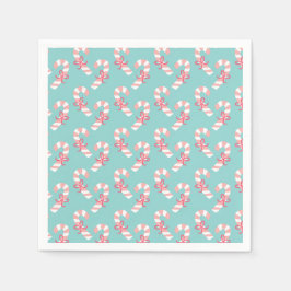 Niedlich Pink Candy Cane Pattern - Aqua Blue Chris Serviette