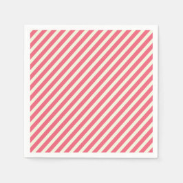 Niedlich Pink Candy Cane Stripes Muster - Weihnach Serviette
