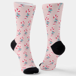 Niedlich Pink Candy Cane Weihnachten Socken