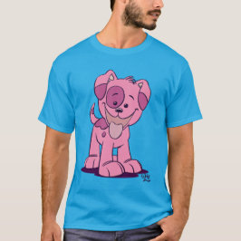Niedlich Pink Cartoon Welpe T - Shirt
