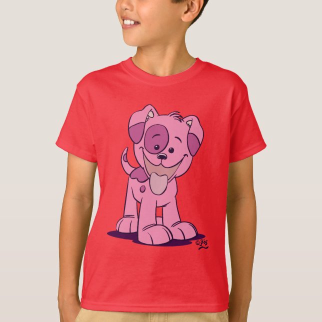 Niedlich Pink Cartoon Welppy Children T - Shirts (Vorderseite)