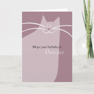 Niedlich Pink Cat Geburtstag Karte