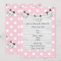 Niedlich Pink Cat Girl Polka Dot Rustikale Babydus