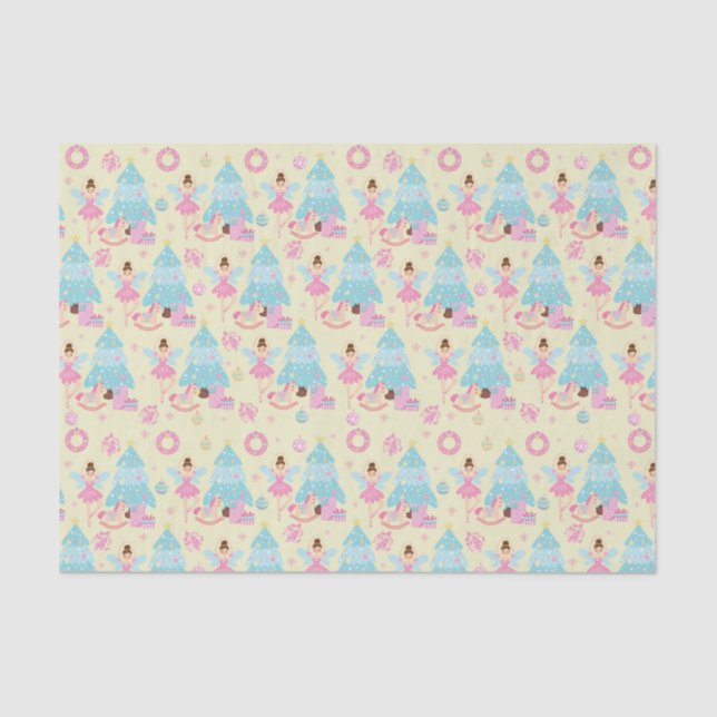 Niedlich Pink Christmas Nutcracker Ballerina Seidenpapier (Vorderseite)