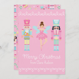 Niedlich Pink Christmas Nutcracker Feiertagskarte