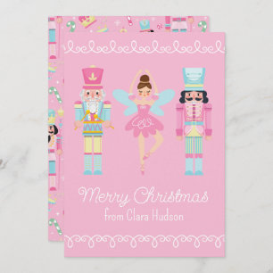 Niedlich Pink Christmas Nutcracker Feiertagskarte