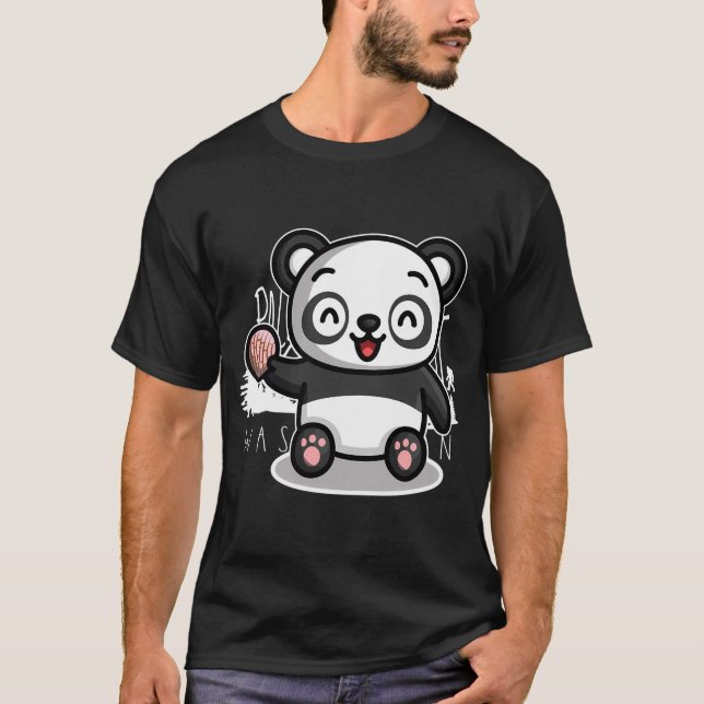 Niedlich Pink Concha Panda Bear T-Shirt (Vorderseite)