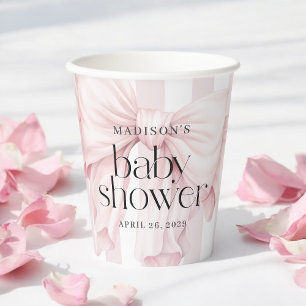Niedlich Pink Coquette Bow Girl Babydusche Pappbecher