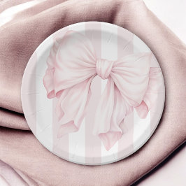 Niedlich Pink Coquette Bow Girl Babydusche Pappteller