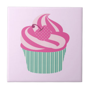Niedlich Pink Cupcake Pastell Pink Fliese