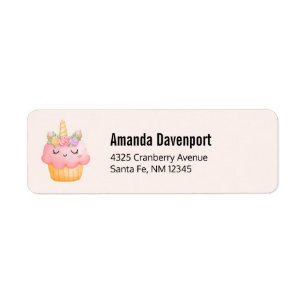 Niedlich Pink Cupcake Unicorn mit Rose