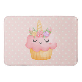 Niedlich Pink Cupcake Unicorn mit Rose Badematte