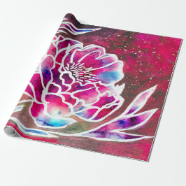 Niedlich Pink Dahlia Giro Hübsch Floral Wasserfarb Geschenkpapier
