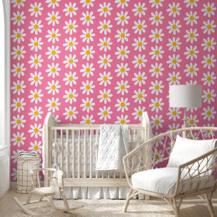 Niedlich Pink Daisy Blume Pattern Kids Tapete