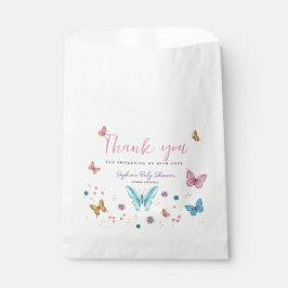 Niedlich Pink Danke Butterfly Girls Babydusche Geschenktütchen