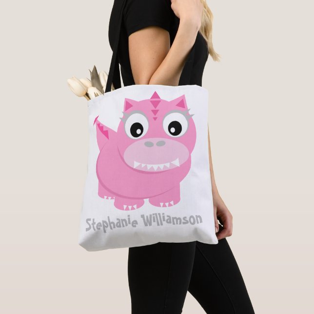Niedlich Pink Dino Kawaii Cartoon (Von Nahem)