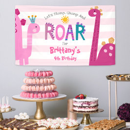 Niedlich Pink Dinosaurier Stomp Chomp Roar Girl Ge Banner