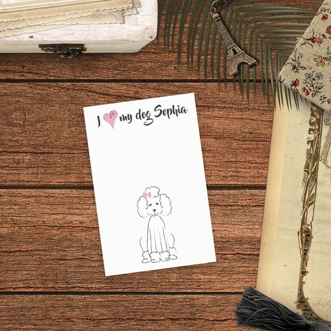 Niedlich Pink Dog Doodle Personalisiert Post-it Klebezettel (Von Creator hochgeladen)