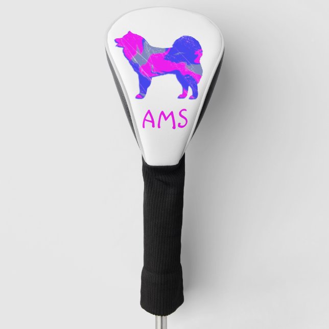 Niedlich Pink-Dose-Monogramm der  Silhouette Golf Headcover (Vorderseite)